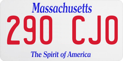 MA license plate 290CJ0