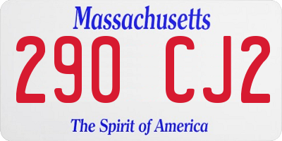 MA license plate 290CJ2
