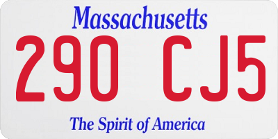 MA license plate 290CJ5