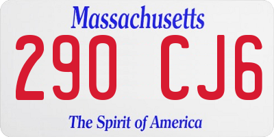 MA license plate 290CJ6