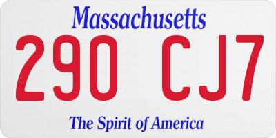 MA license plate 290CJ7
