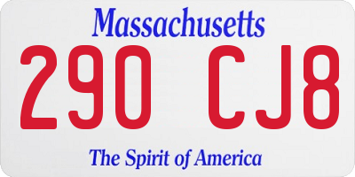MA license plate 290CJ8