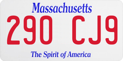 MA license plate 290CJ9