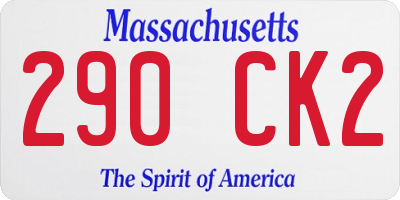 MA license plate 290CK2
