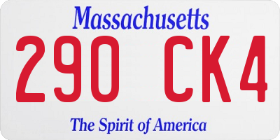 MA license plate 290CK4