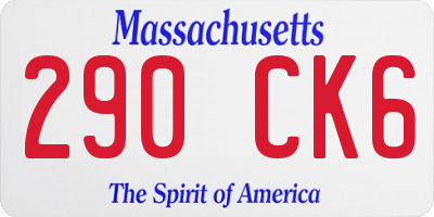 MA license plate 290CK6