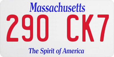 MA license plate 290CK7