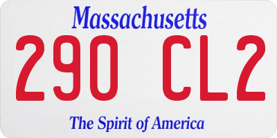 MA license plate 290CL2