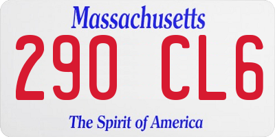MA license plate 290CL6