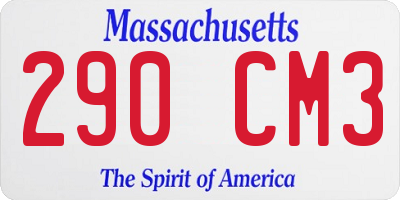 MA license plate 290CM3