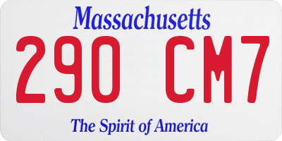 MA license plate 290CM7