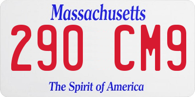 MA license plate 290CM9