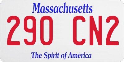 MA license plate 290CN2