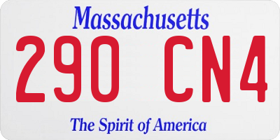 MA license plate 290CN4