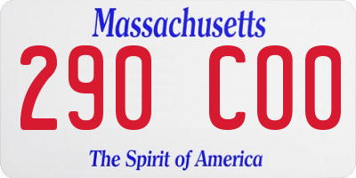 MA license plate 290CO0