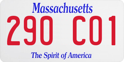 MA license plate 290CO1