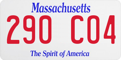 MA license plate 290CO4