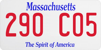 MA license plate 290CO5