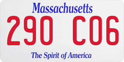 MA license plate 290CO6