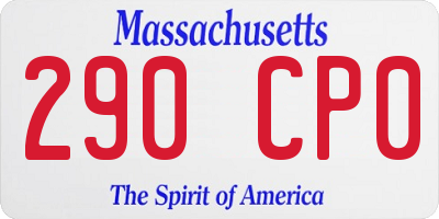 MA license plate 290CP0
