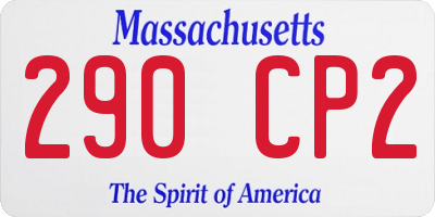 MA license plate 290CP2
