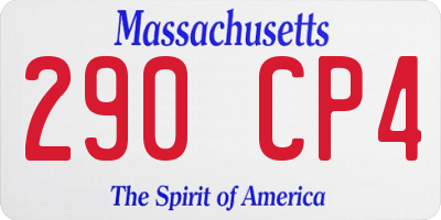 MA license plate 290CP4