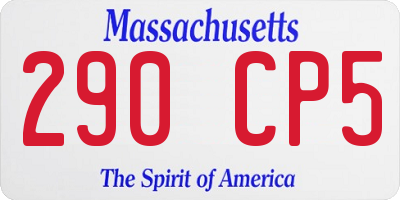 MA license plate 290CP5