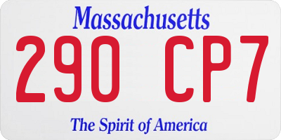 MA license plate 290CP7