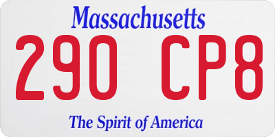 MA license plate 290CP8