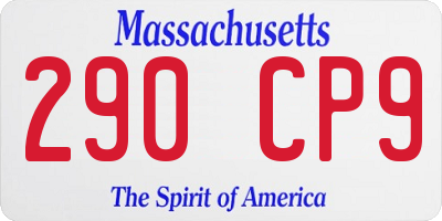 MA license plate 290CP9