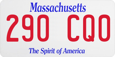 MA license plate 290CQ0