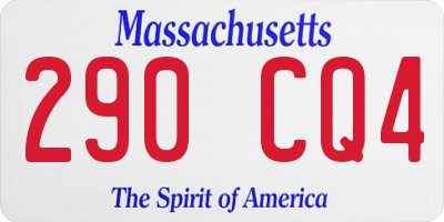 MA license plate 290CQ4