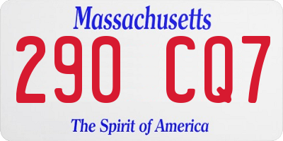 MA license plate 290CQ7