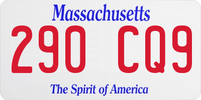 MA license plate 290CQ9