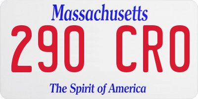 MA license plate 290CR0