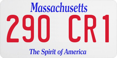 MA license plate 290CR1