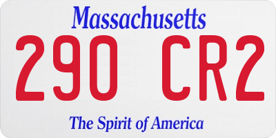 MA license plate 290CR2