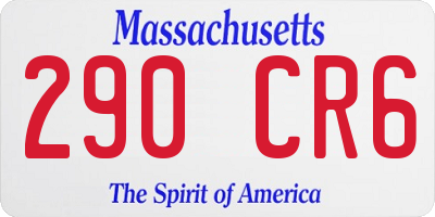 MA license plate 290CR6