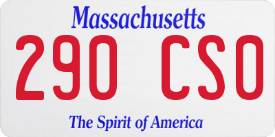 MA license plate 290CS0