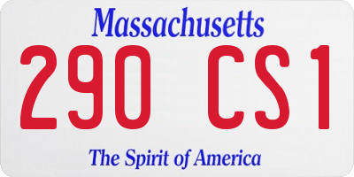 MA license plate 290CS1