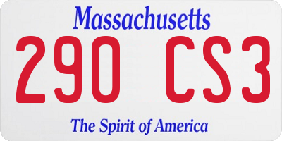 MA license plate 290CS3