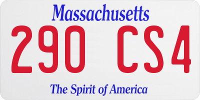 MA license plate 290CS4