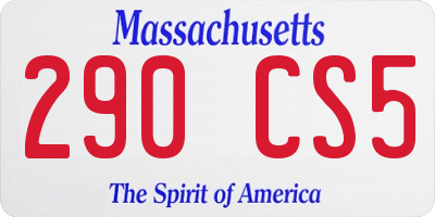MA license plate 290CS5