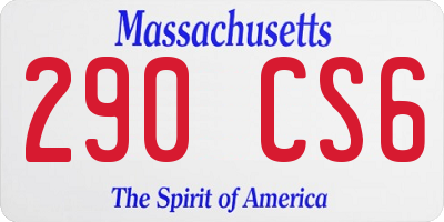 MA license plate 290CS6