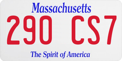 MA license plate 290CS7
