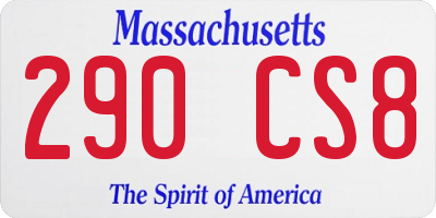 MA license plate 290CS8