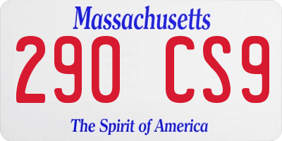 MA license plate 290CS9
