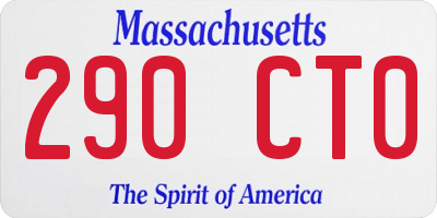 MA license plate 290CT0