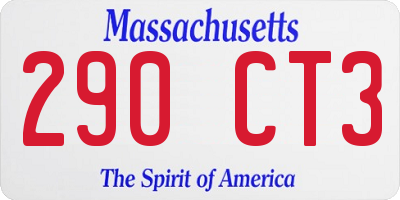 MA license plate 290CT3