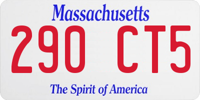 MA license plate 290CT5